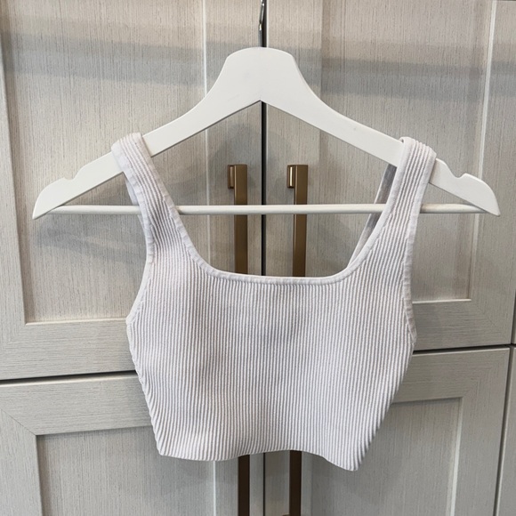 Babaton Tops - Babaton Ribbed Knit Top in White